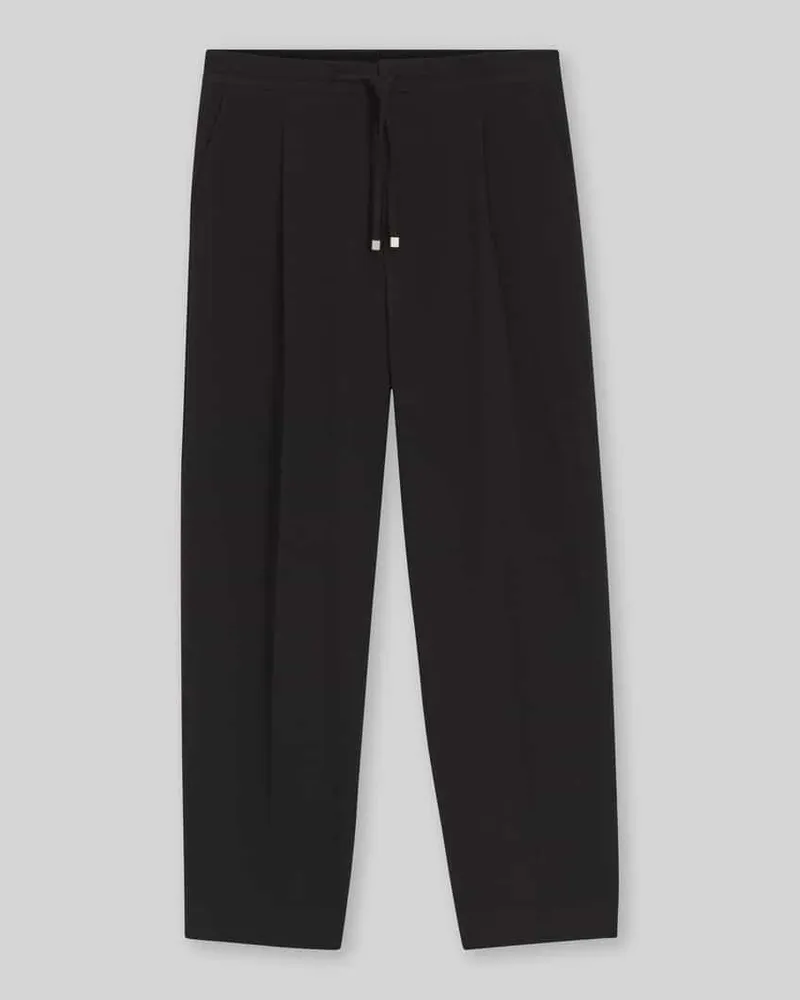 HUGO BOSS Regular Fit Bundfaltenhose aus Baumwoll-Mix Modell 'TARI262X Black