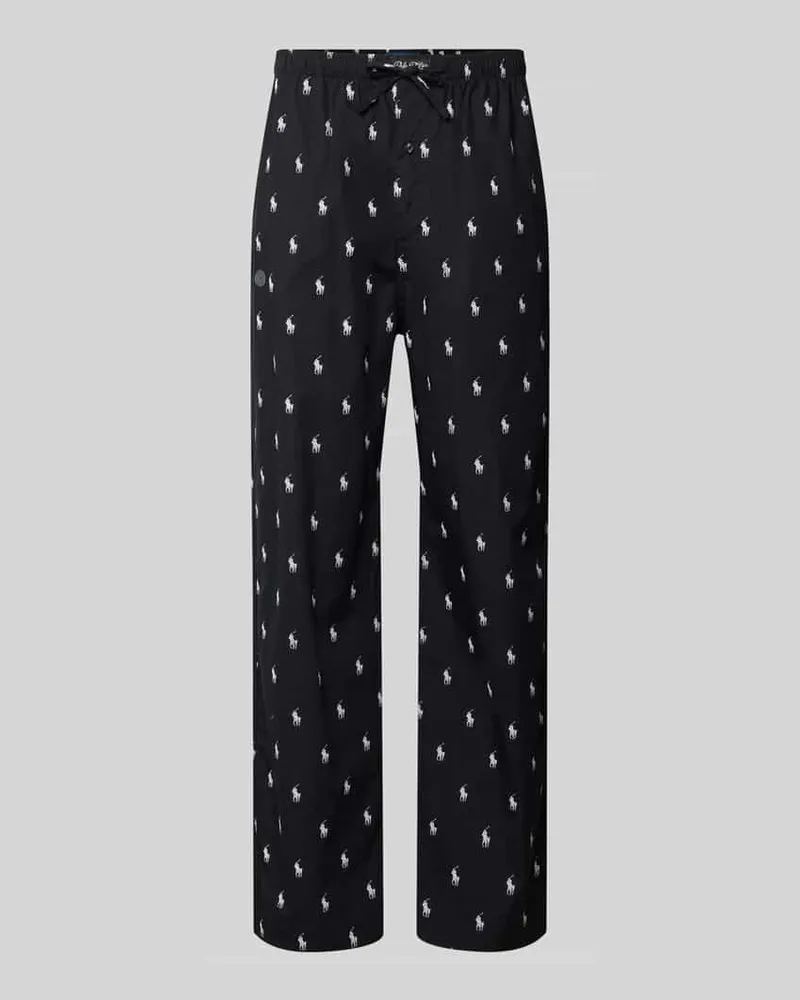 Ralph Lauren Regular Fit Pyjama-Hose aus reiner Baumwolle Black