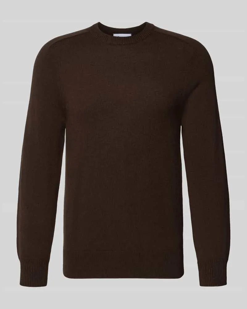 FTC Cashmere Regular Fit Strickpullover aus reinem Kaschmir Dunkelbraun