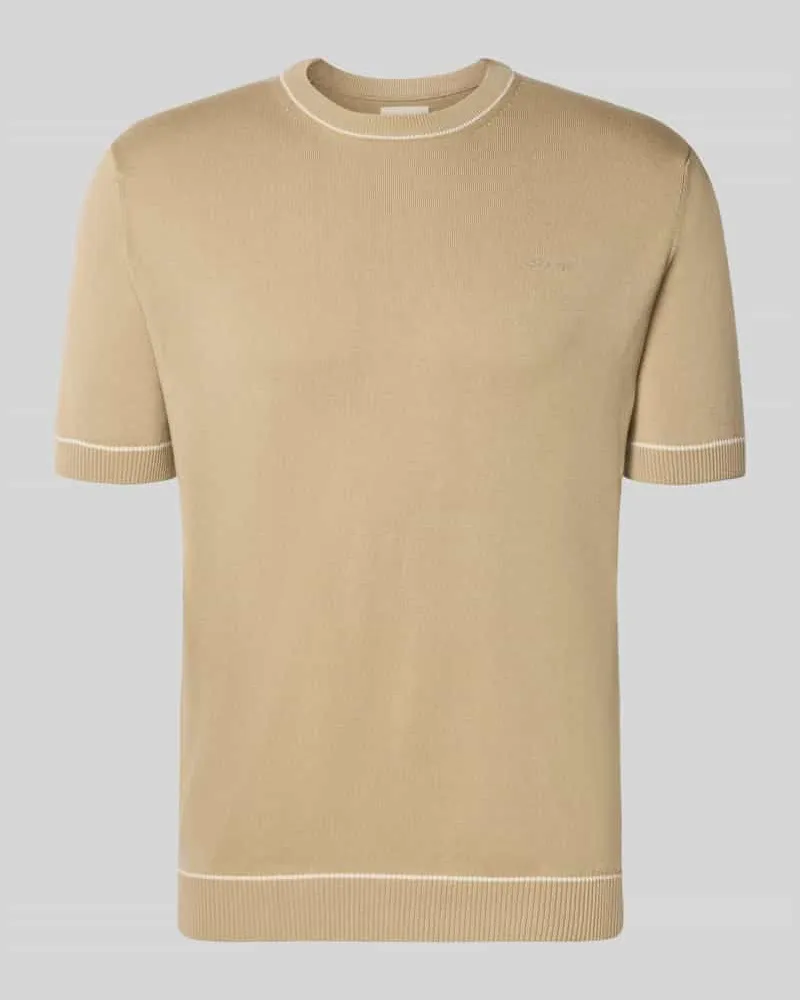 Gant Strickshirt mit Rundhalsausschnitt Beige