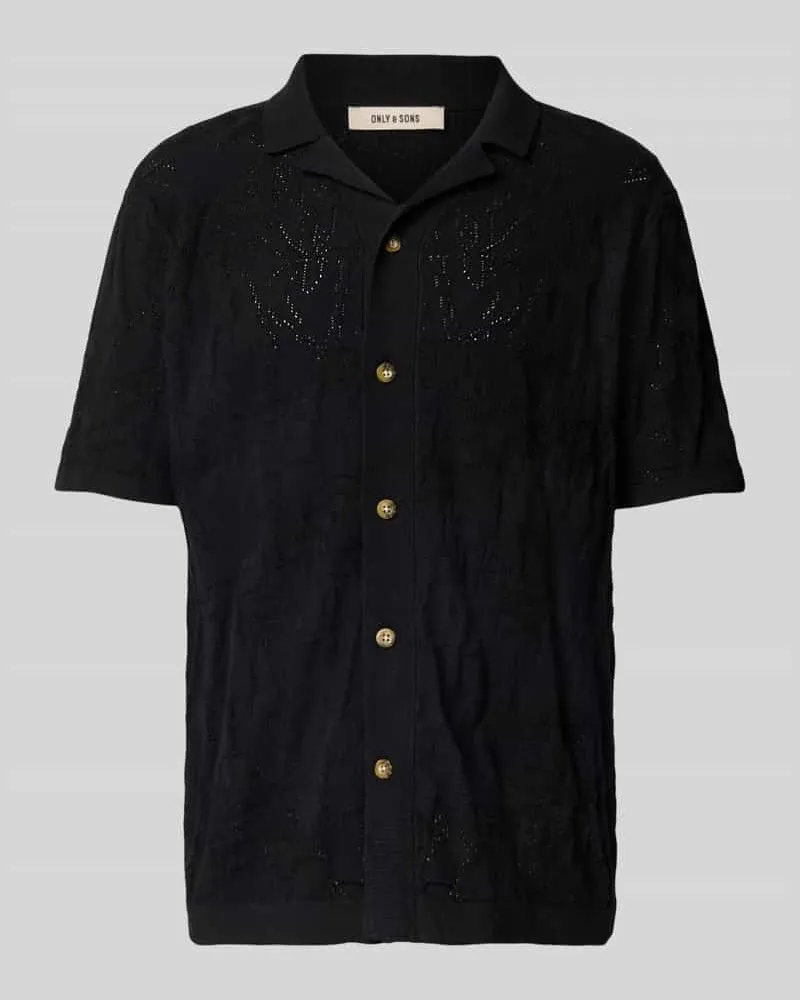 Only & Sons Freizeithemd mit Reverskragen Modell 'DAN Black