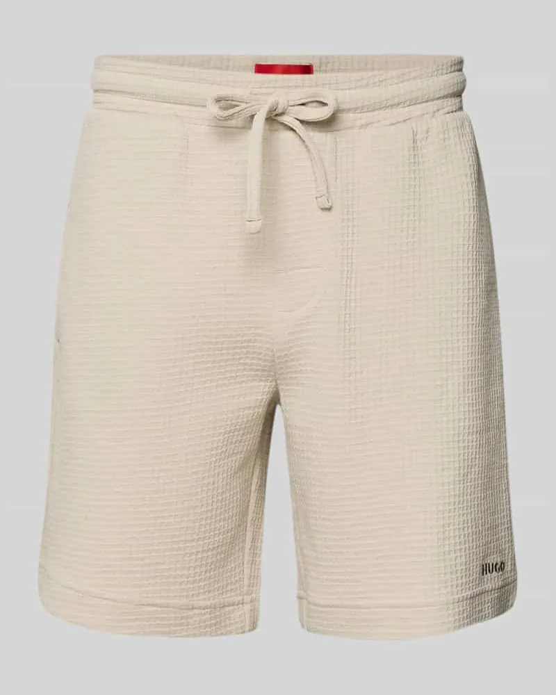 HUGO BOSS Regular Fit Sweatshorts aus Baumwoll-Mix Modell 'AUSTIN Offwhite