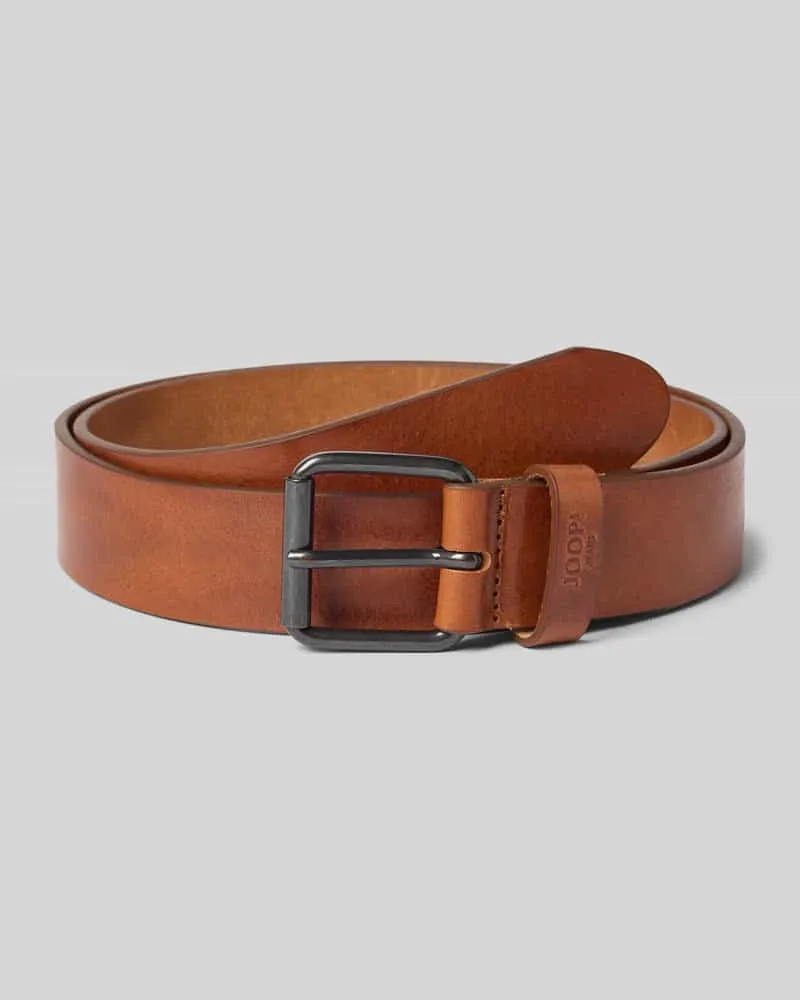 JOOP! Gürtel mit Dornschließe und Label-Detail Cognac