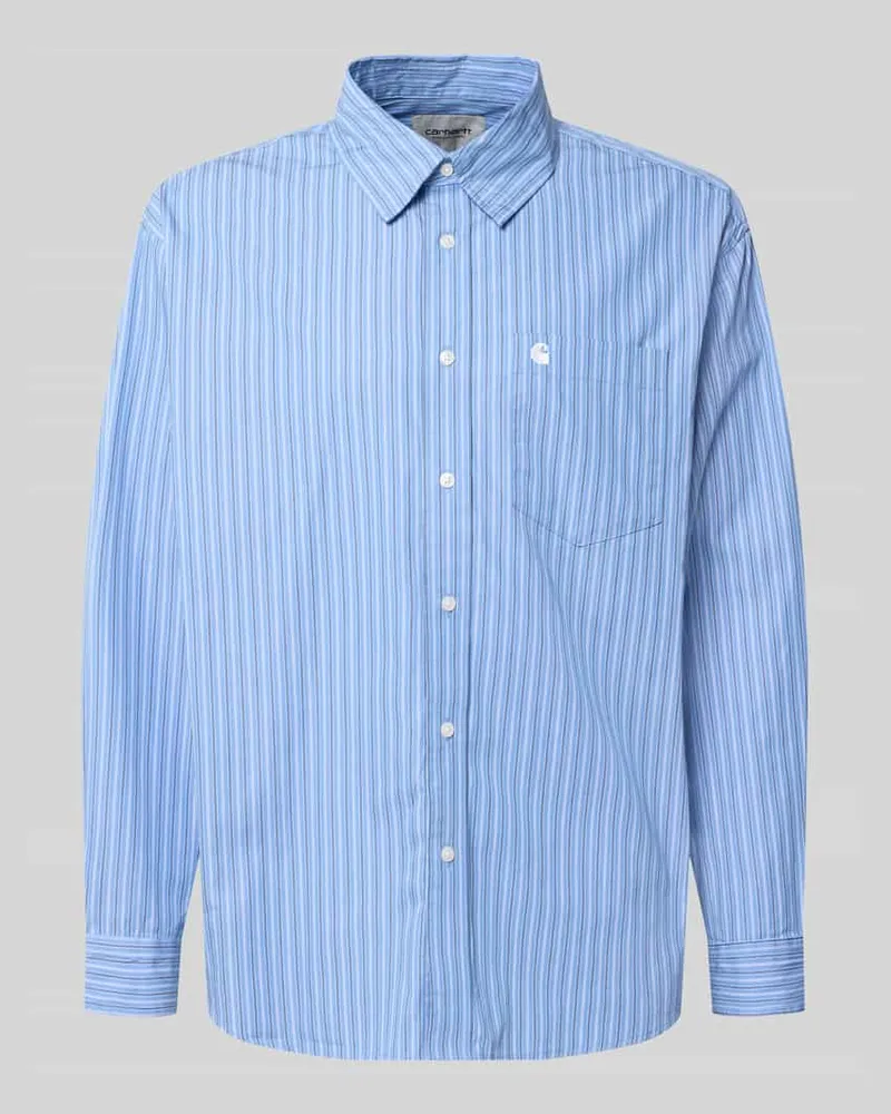 Carhartt WIP Regular Fit Freizeithemd mit Kentkragen Modell 'Keene Blau