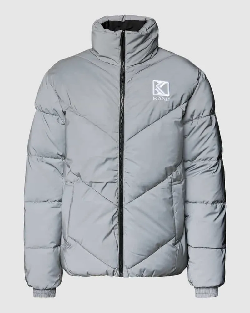 Karl Kani Steppjacke mit Stehkragen und Label-Stitching Silber