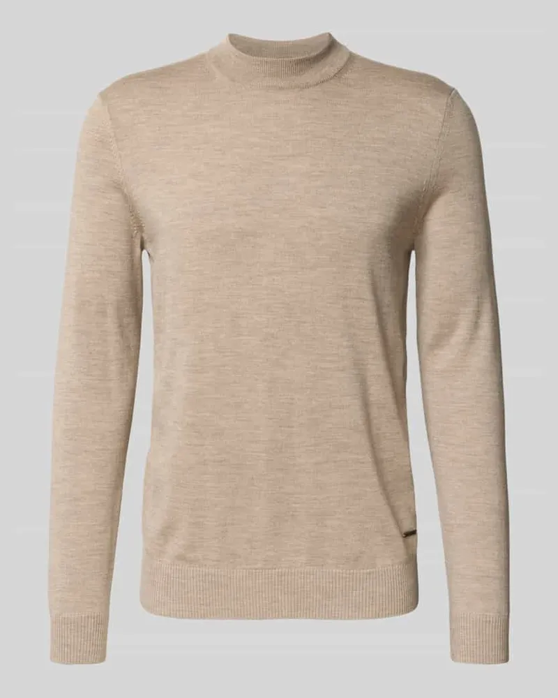 JOOP! Strickpullover aus reiner Wolle Modell 'Davide Beige