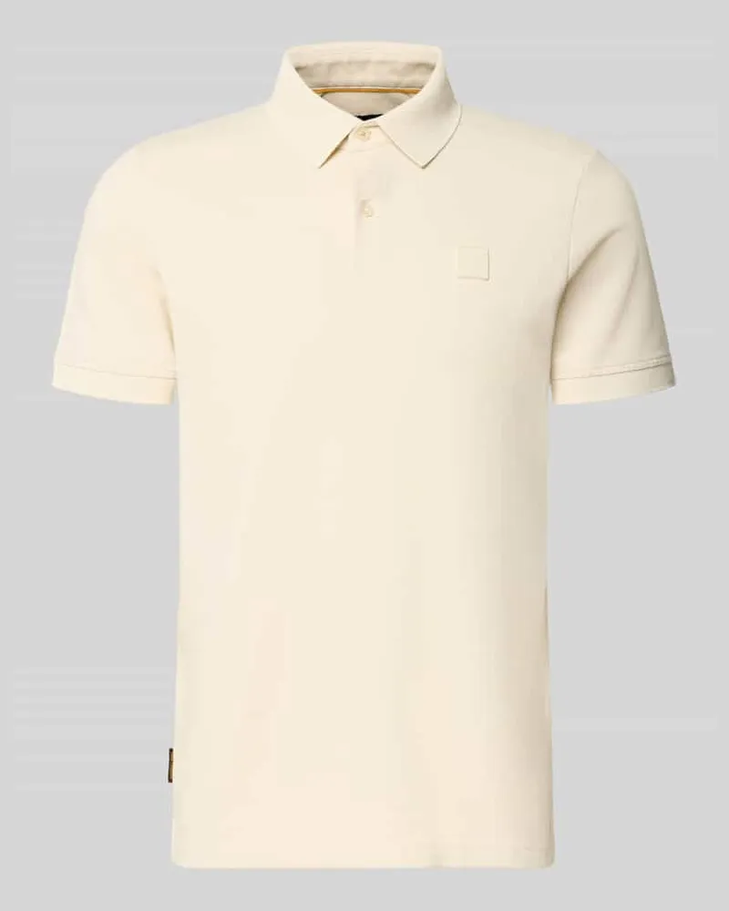 PME Legend Slim Fit Poloshirt mit Label-Detail Offwhite