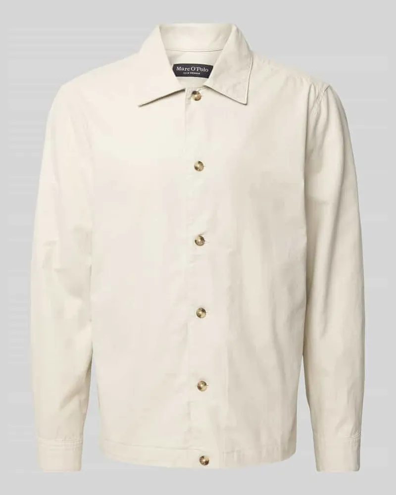 Marc O'Polo Loose Fit Overshirt aus Baumwoll-Leinen-Mix Beige