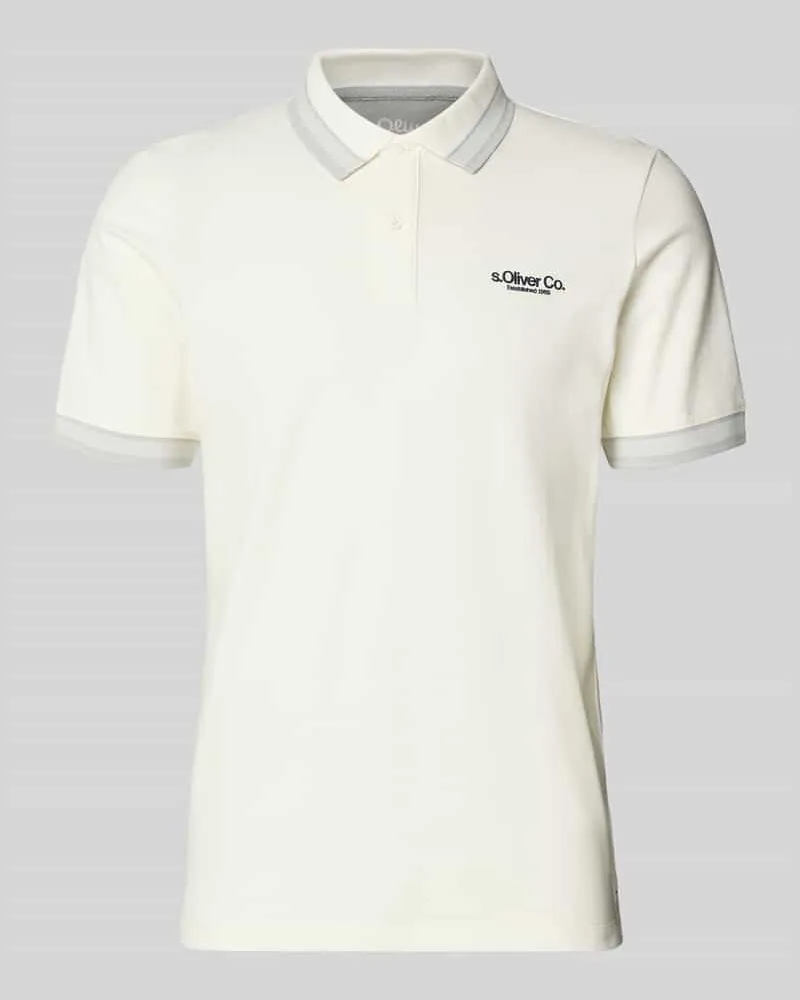 S.Oliver Regular Fit Poloshirt aus Baumwoll-Mix Weiss