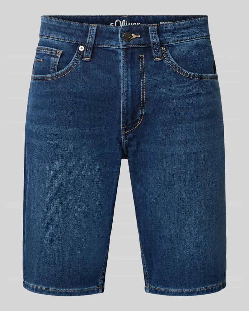 S.Oliver Regular Fit Jeansshorts aus Baumwoll-Mix Marine