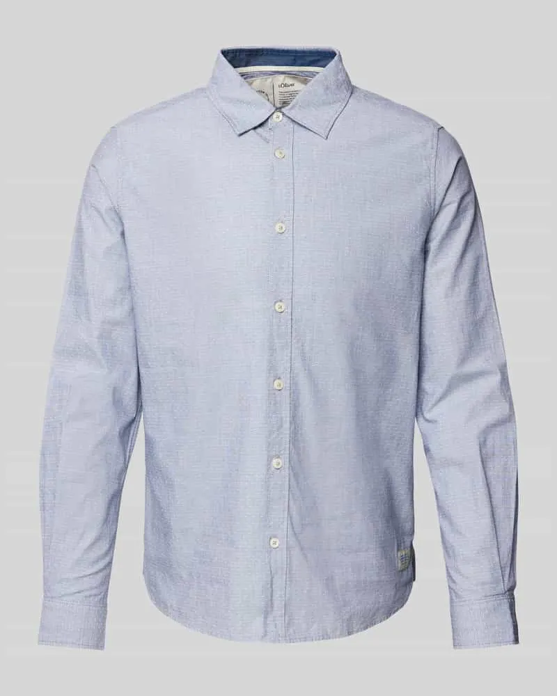 S.Oliver Regular Fit Freizeithemd aus reiner Baumwolle Blau