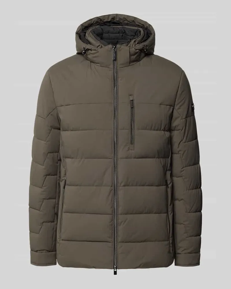 Bugatti Steppjacke mit Zweiwege-Reißverschluss Oliv