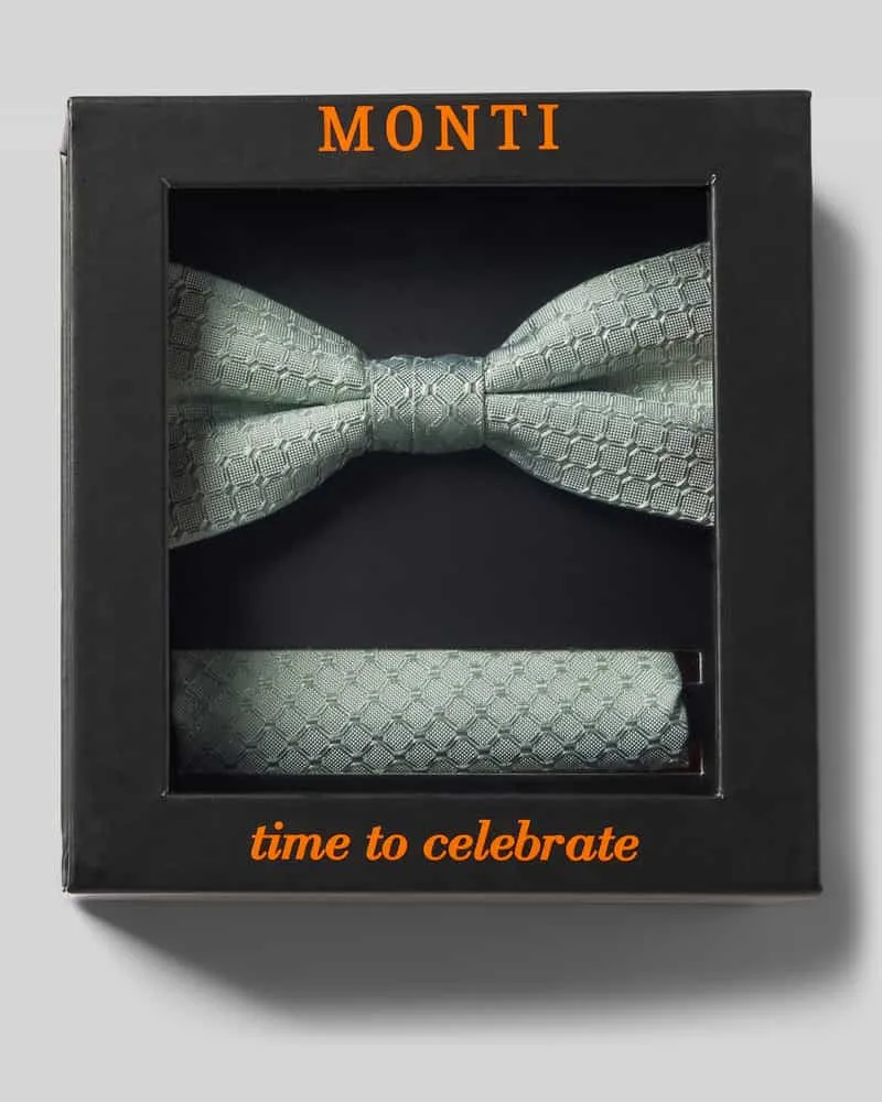Monti Set aus Fliege und Einstecktuch aus reiner Seide 