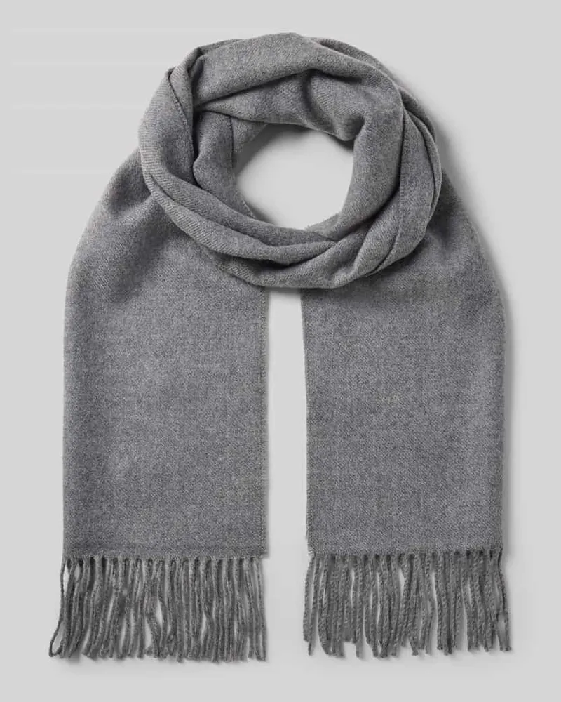 Fraas Schal mit Fransen Mittelgrau