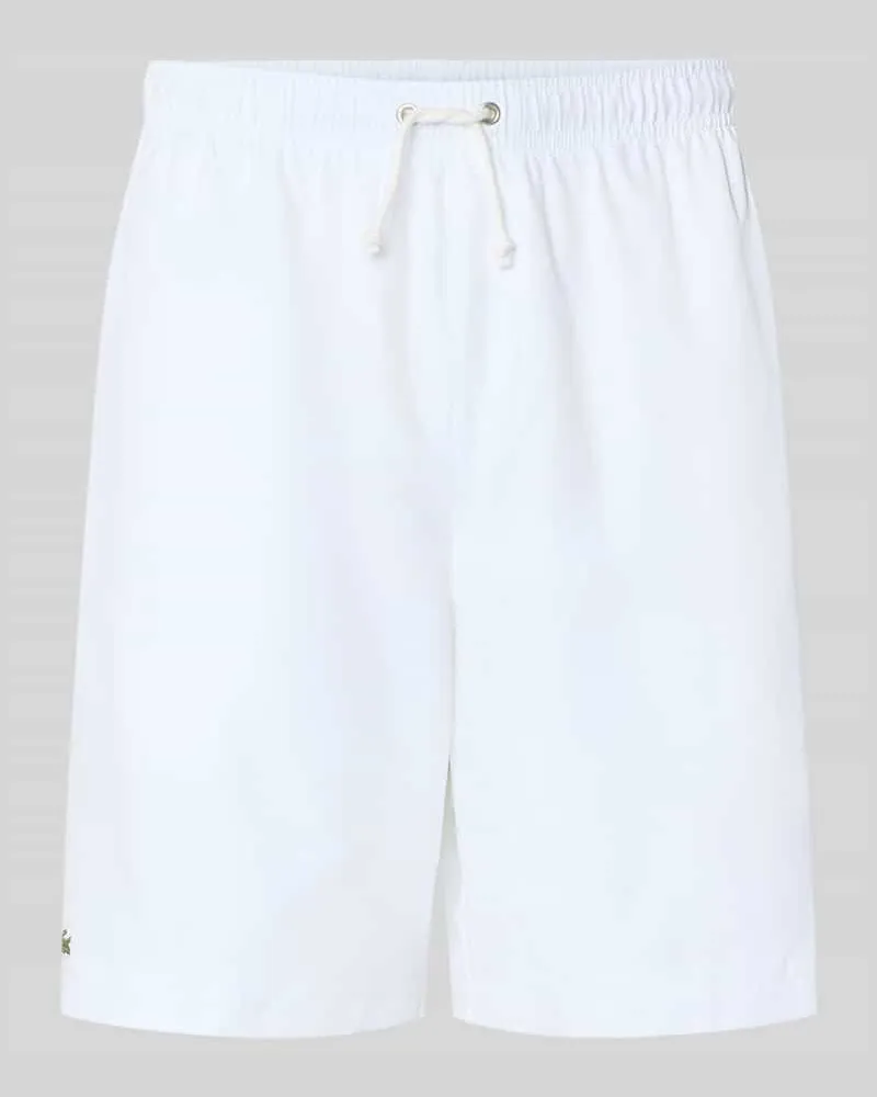 Lacoste Relaxed Fit Shorts mit Logo-Patch Weiss