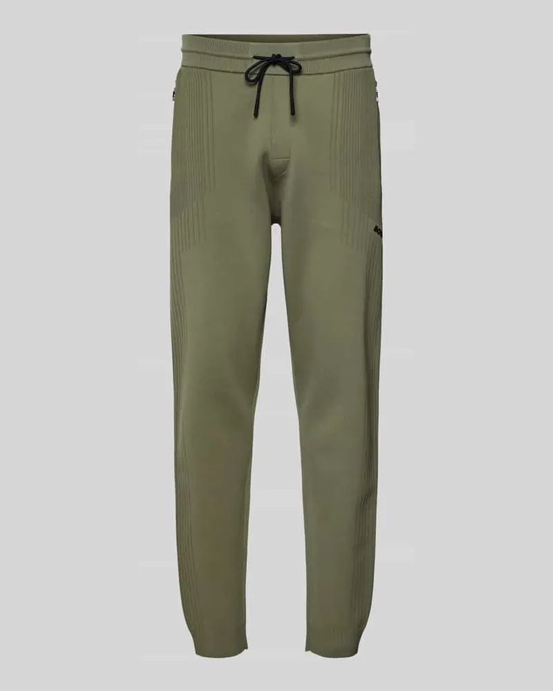 HUGO BOSS Regular Fit Sweatpants mit Jacquard Akzenten Modell 'ACTIVE PUSH Beige