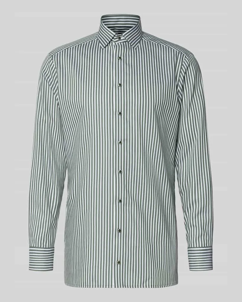 Olymp Regular Fit Businesshemd aus reiner Baumwolle mit Kentkragen Gruen