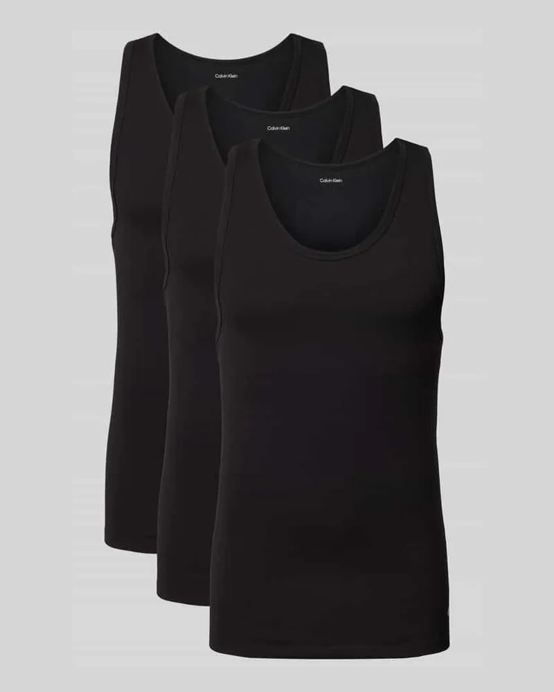 Calvin Klein Tanktop mit gerippten Abschlüssen im 3er-Pack 