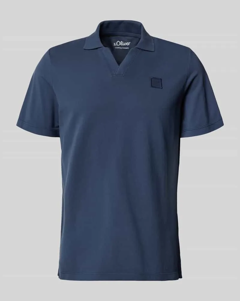 S.Oliver Regular Fit Poloshirt aus reiner Baumwolle Marine