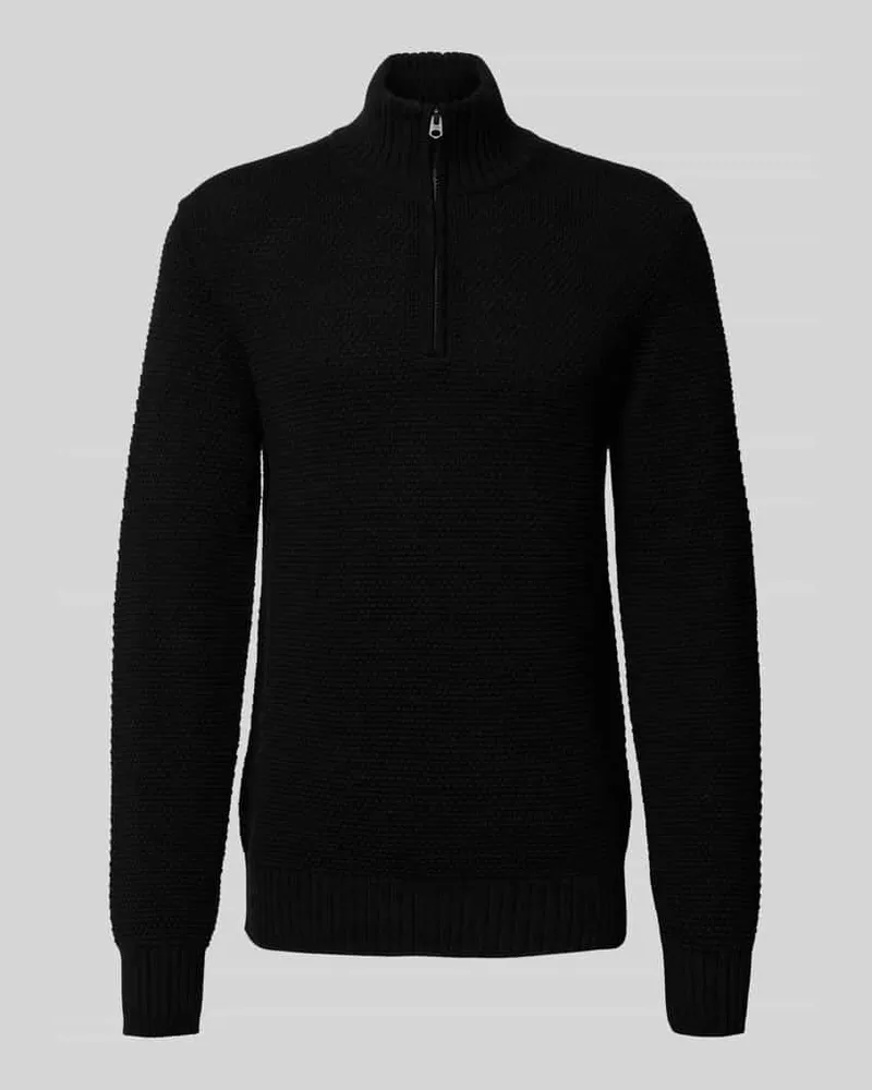 G-STAR RAW Strickpullover mit gerippten Abschlüssen Black