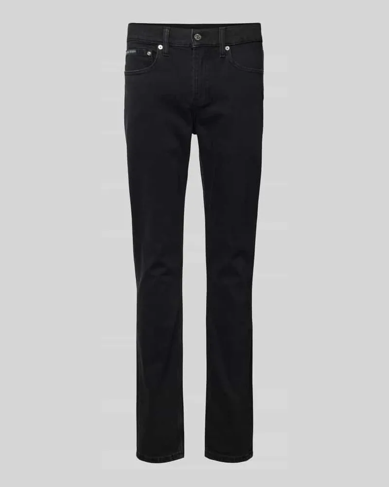 Calvin Klein Slim Fit Jeans mit Label-Detail 