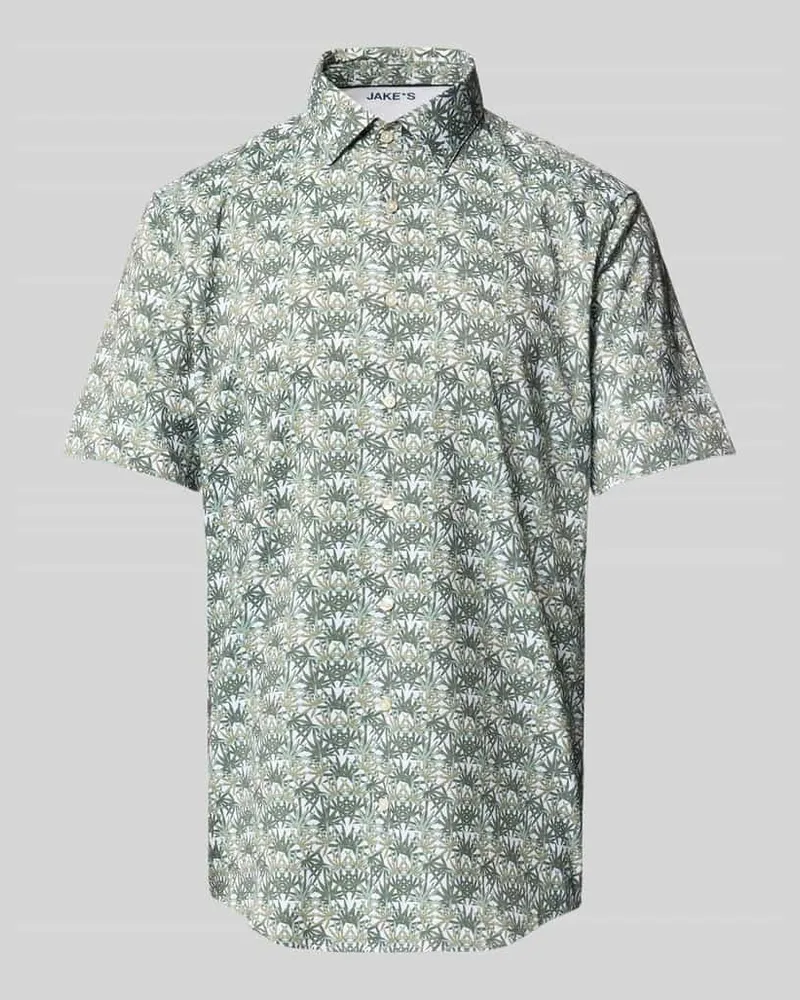 JAKE*S Slim Fit Business-Hemd mit Knopfleiste 