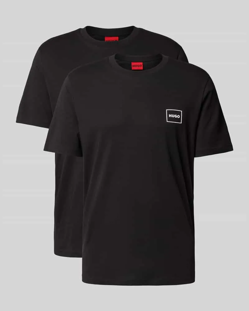 HUGO BOSS Regular Fit T-Shirt im 2er-Pack Modell 'DUGOPAK Black