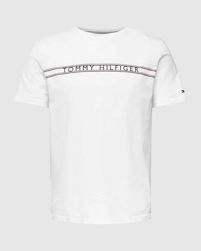Tommy Hilfiger T-Shirt mit Label-Print Weiss