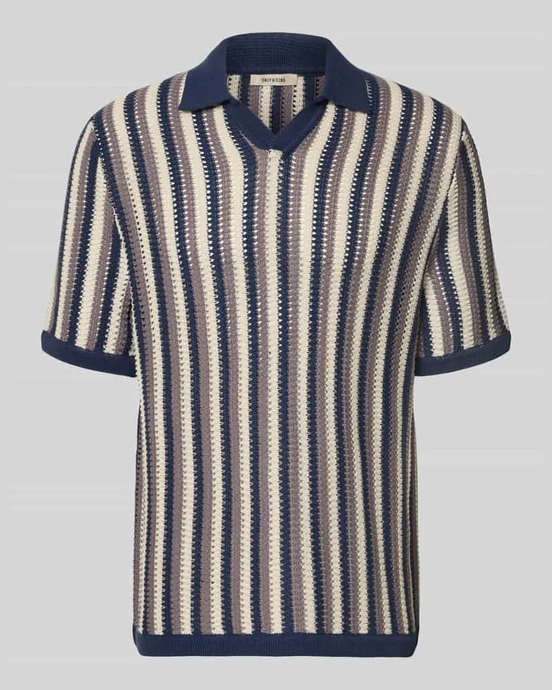 Only & Sons Regular Fit Poloshirt aus Baumwoll-Mix Modell 'THUE Marine