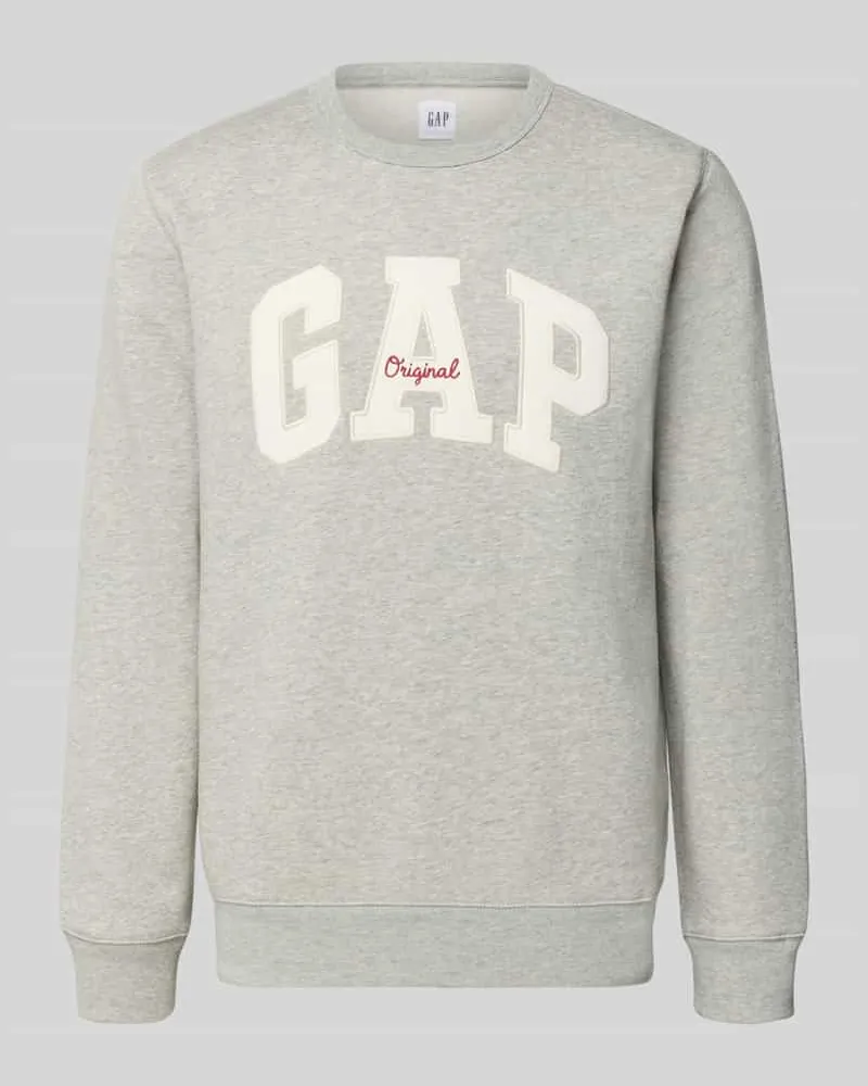 GAP Sweatshirt mit Logo und Rundhalsausschnitt Hellgrau
