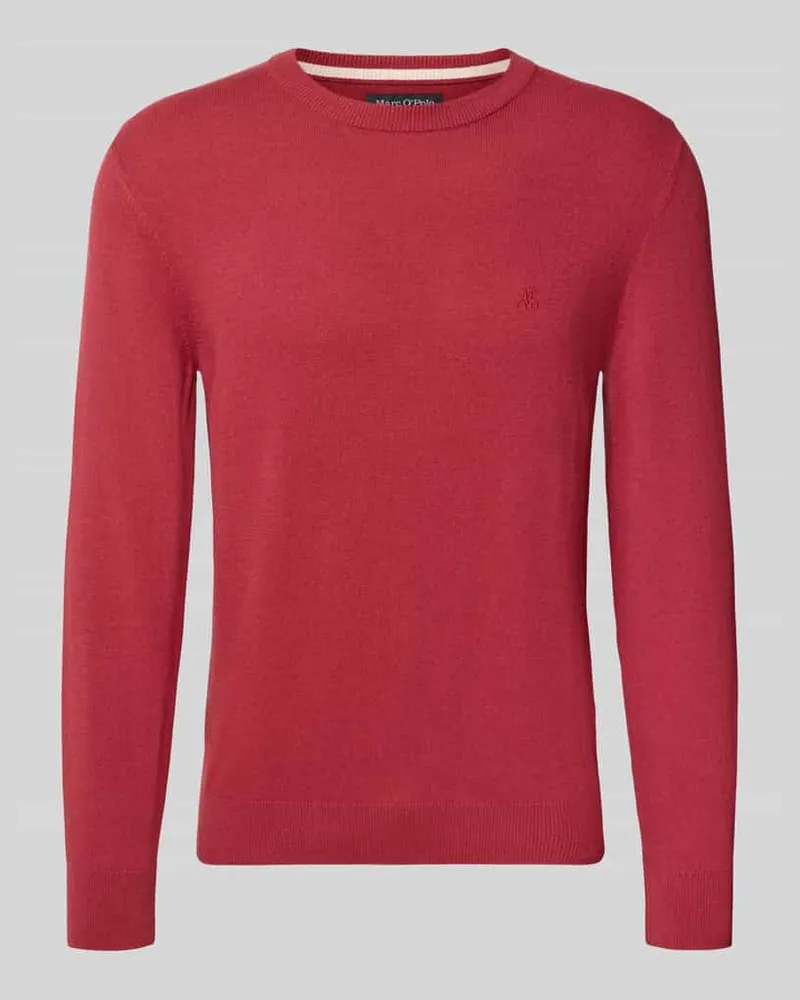 Marc O'Polo Regular Fit Strickpullover aus Baumwoll-Schurwoll-Mix Rostrot