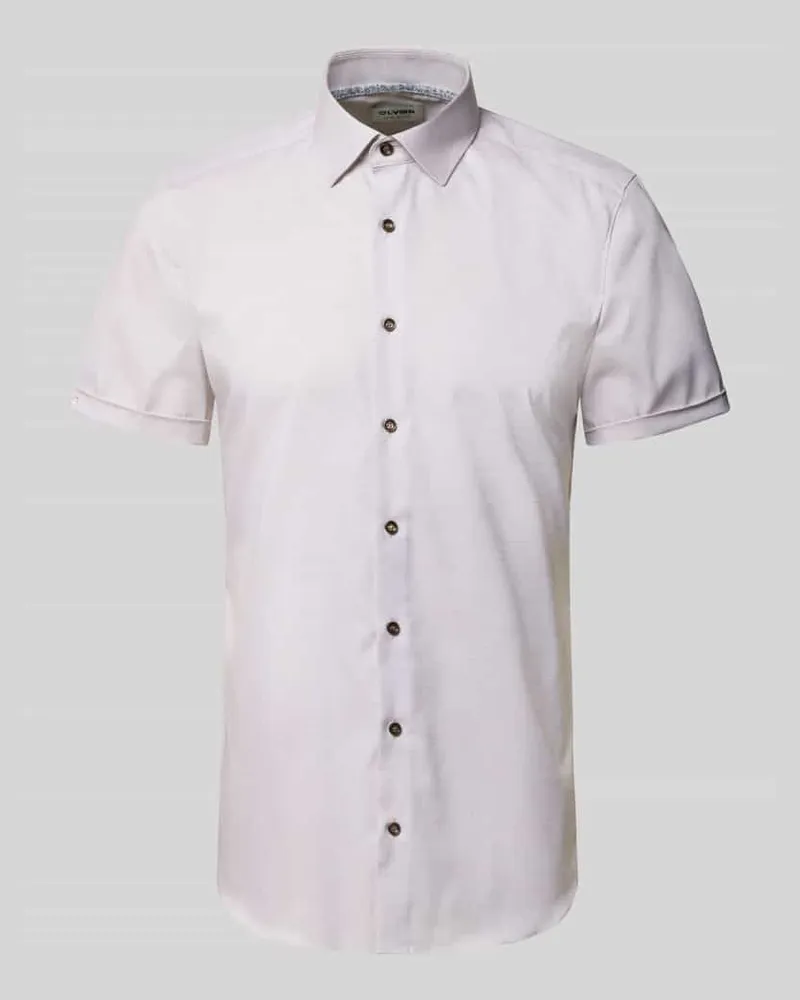 Olymp Slim Fit Business-Hemd mit Kentkragen Sand