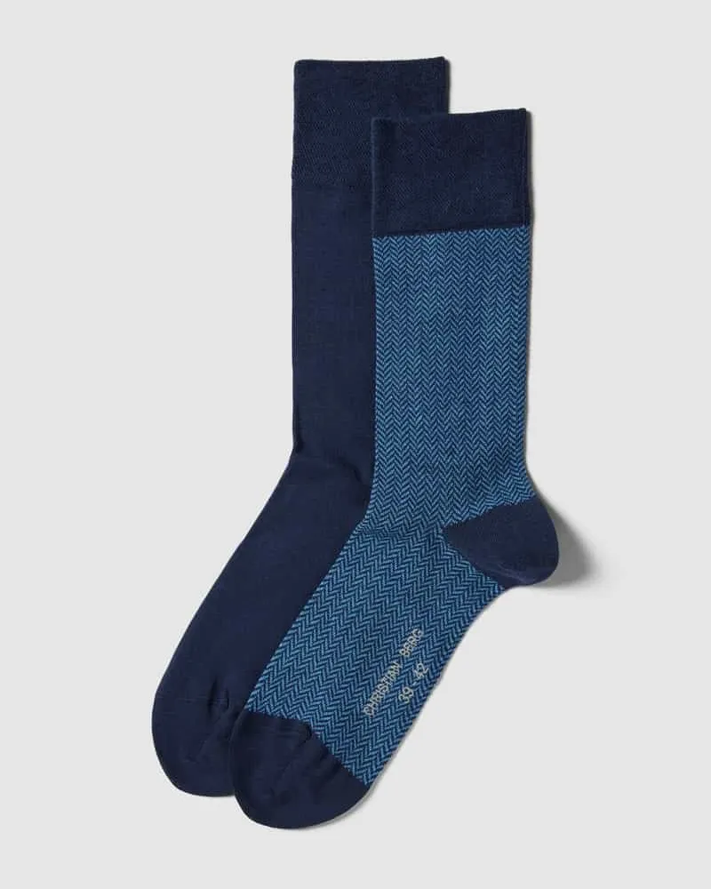 Christian Berg Socken im 2er-Pack mit Label-Detail 