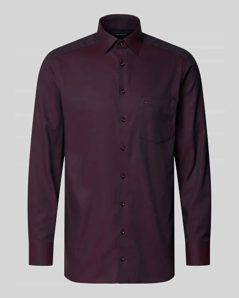 Olymp Modern Fit Businesshemd mit Kentkragen Modell 'NEW KENT Bordeaux