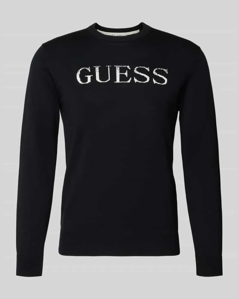 Guess Regular Fit Pullover in Strick-Optik Modell 'Kane Black