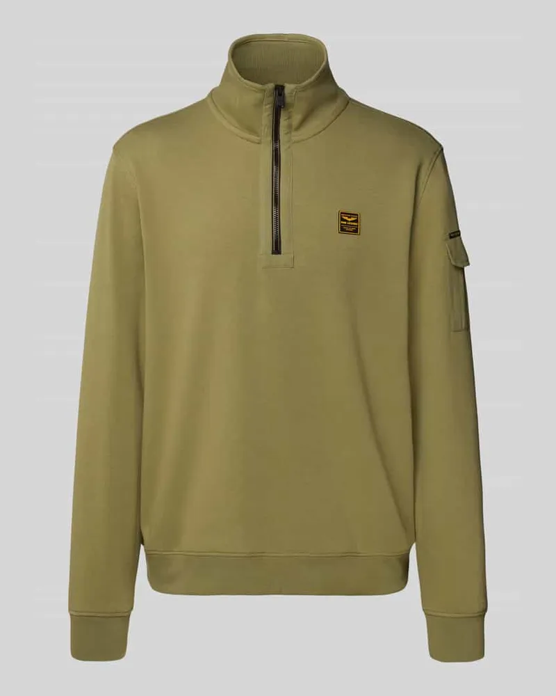 PME Legend Sweatshirt mit Troyer-Kragen und Label-Detail 