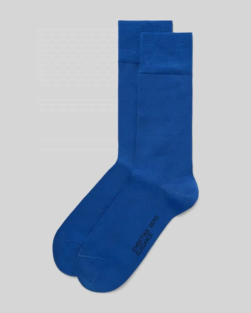 Christian Berg Socken mit Label-Print im 2er-Pack Blau
