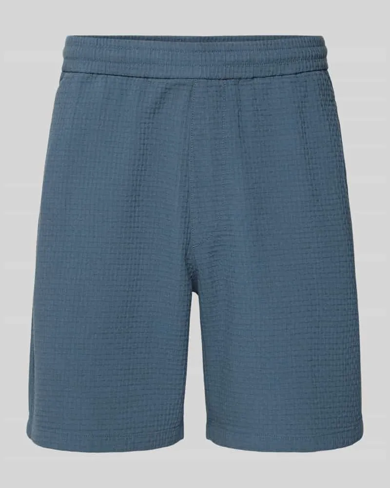 Marc O'Polo Regular Fit Sweatshorts aus reiner Baumwolle Rauchblau