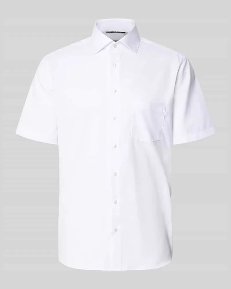 Eterna Regular Fit Business-Hemd aus Baumwolle mit Kentkragen Weiss