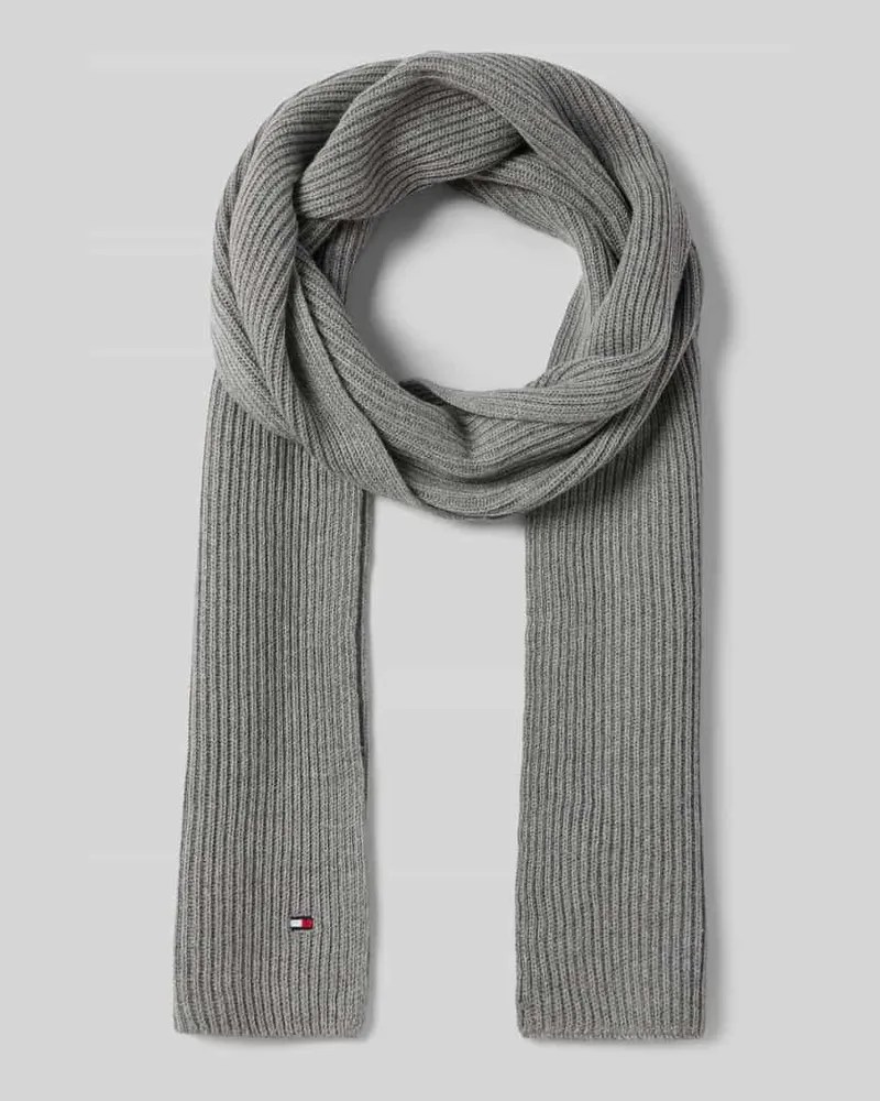 Tommy Hilfiger Schal aus Baumwoll-Kaschmir-Mix Hellgrau