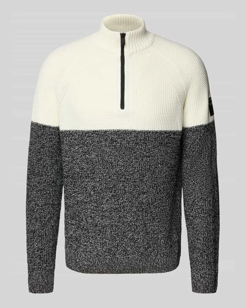 Tom Tailor Regular Fit Troyer mit Raglanärmeln Offwhite