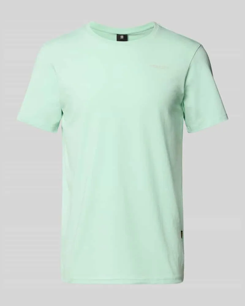 G-STAR RAW Slim Fit T-Shirt mit Label-Print Tuerkis