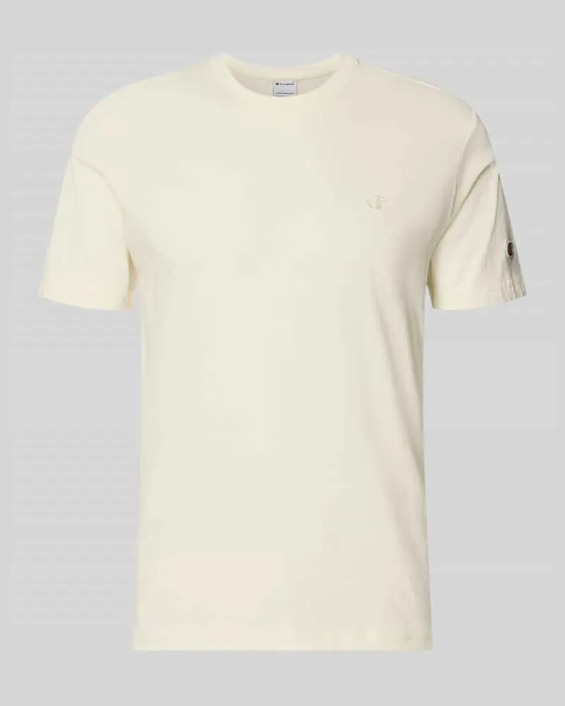 Champion T-Shirt mit Label-Stitchings und Rundhalsausschnitt Offwhite