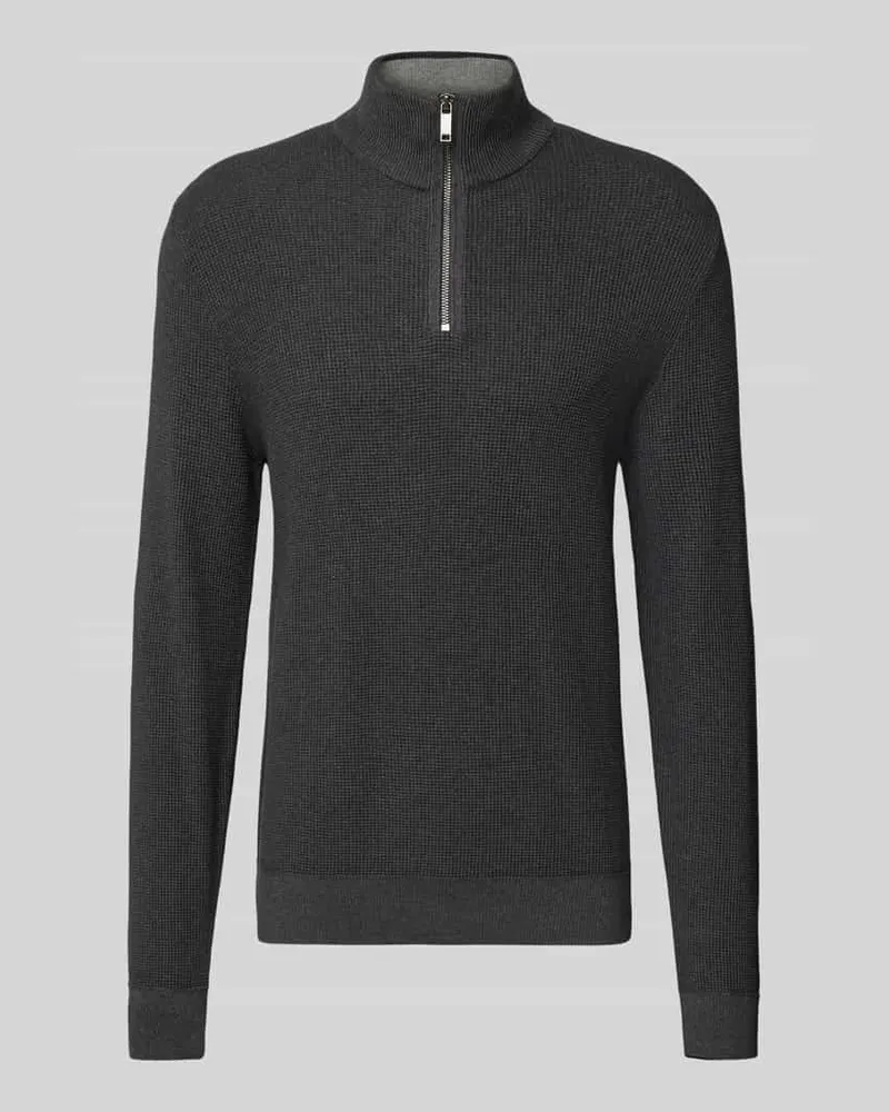 McNeal Strickpullover mit Stehkragen Dunkelgrau