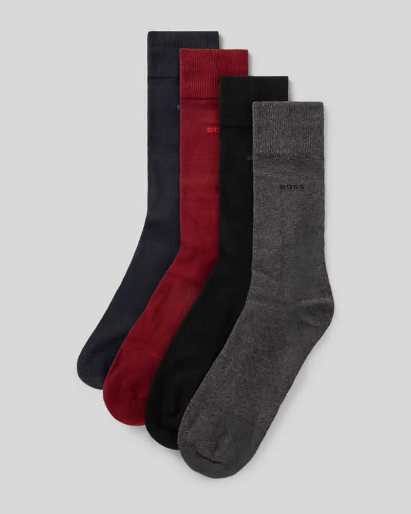 HUGO BOSS Socken aus Baumwoll-Mix im 4er-Pack mit Geschenkbox Bordeaux