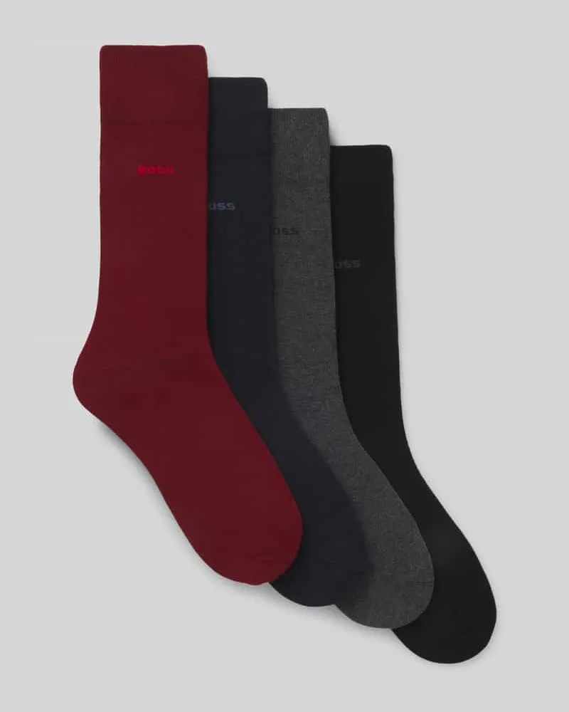 HUGO BOSS Socken aus Baumwoll-Mix im 4er-Pack Bordeaux
