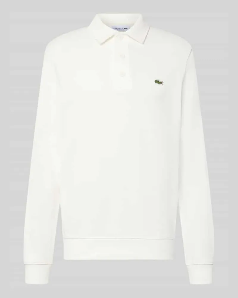 Lacoste Regular Fit Sweatshirt aus reiner Baumwolle Offwhite