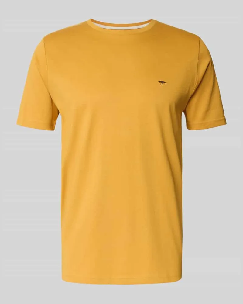 Fynch-Hatton T-Shirt mit Label-Stitching Gelb