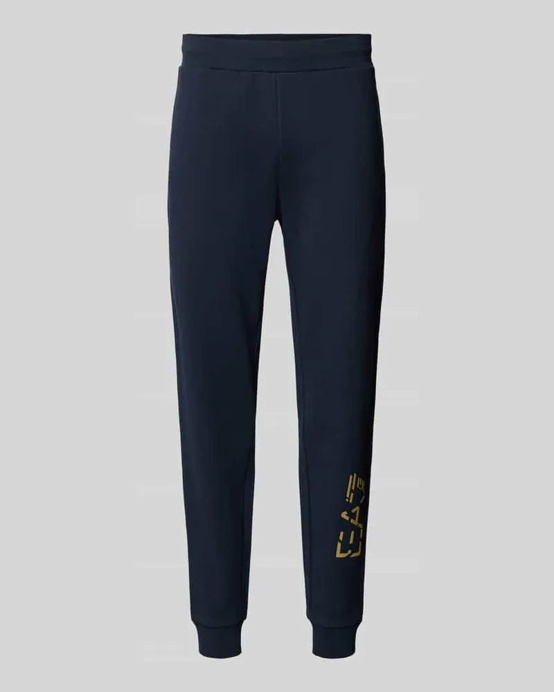 EA7 Sweatpants mit elastischem Bund und Label-Print Dunkelblau