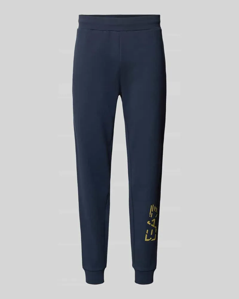 EA7 Sweatpants mit elastischem Bund und Label-Print Dunkelblau